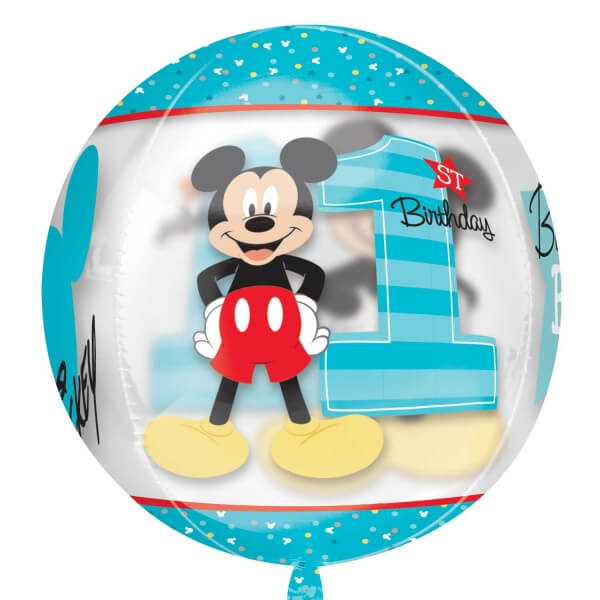 Fóliový balónek orbz Mickey 1.narozeniny 40cm