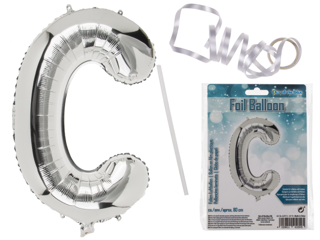 Levně Fóliový balónek Písmeno C stříbrný 80cm