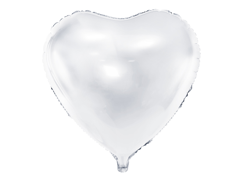 Fóliový balónek Srdce bíly 45cm