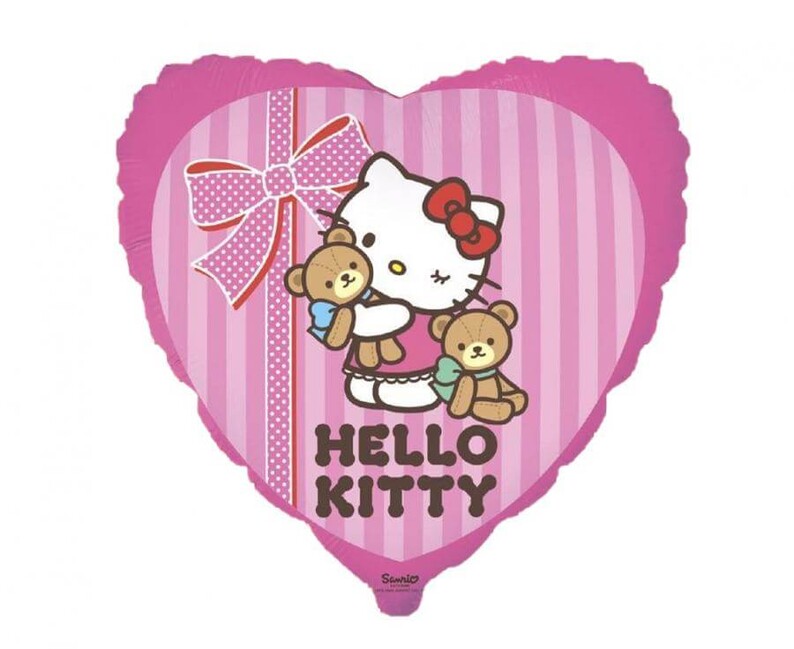 Levně Fóliový balónek srdce Hello Kitty růžové 45cm