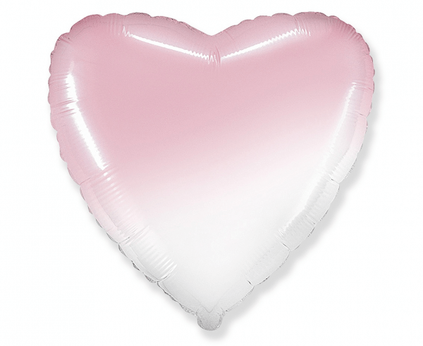 Fóliový balónek srdce růžovo-bílé 45cm