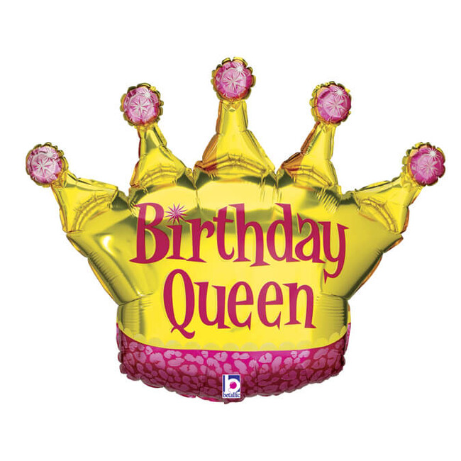 Fóliový balónek supershape Birthday Queen 91cm
