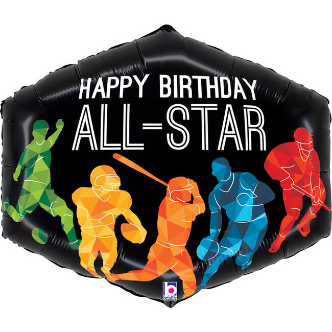 Fóliový balónek supershape Happy Birthday All Star Sport 76cm
