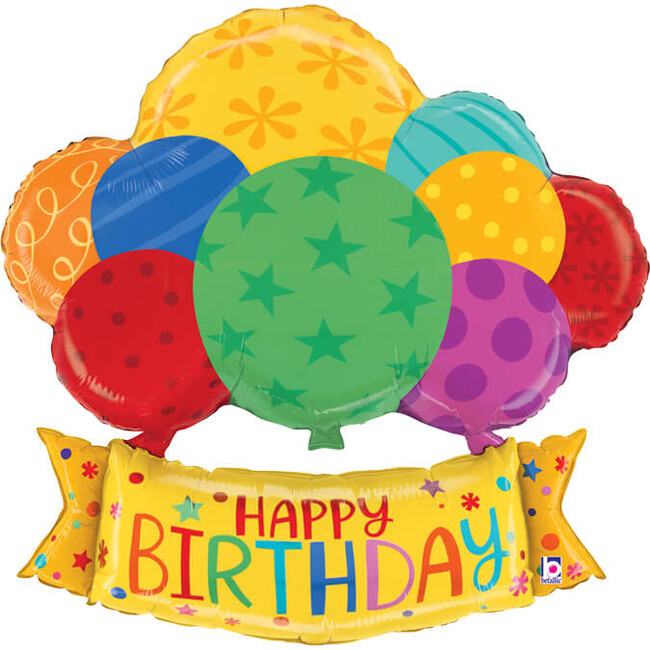 Fóliový balón supershape Happy Birthday Balloons 94cm