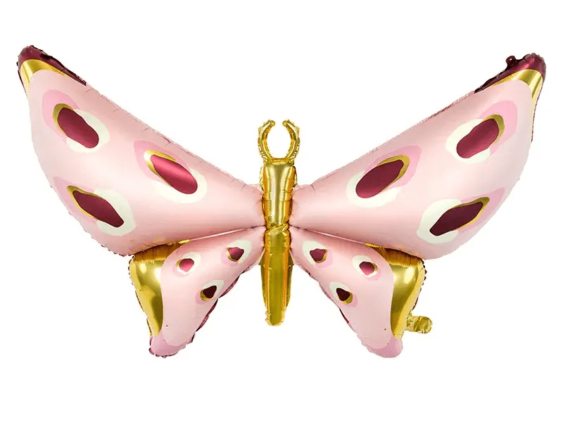 Levně Fóliový balónek supershape Motýl růžovo-zlatý 120x87cm