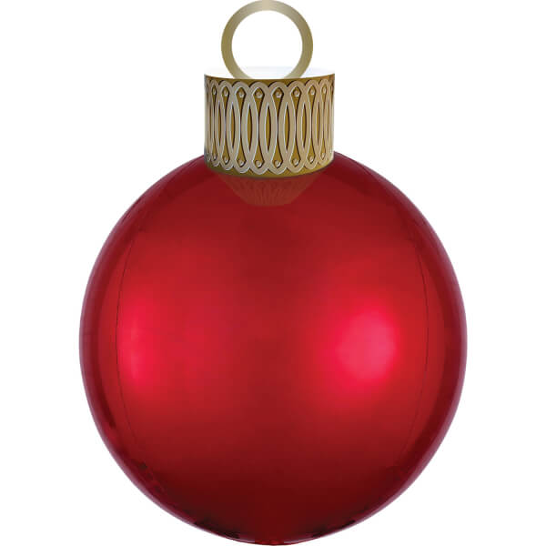 Fóliový balónek Vánoční koule červená 38x50cm