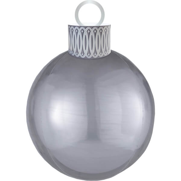Fóliový balónek Vánoční koule stříbrná 38x50cm