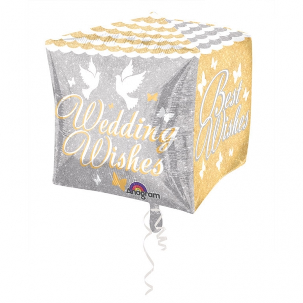 Levně Fóliový balónek kostka Wedding Wishes 38cm