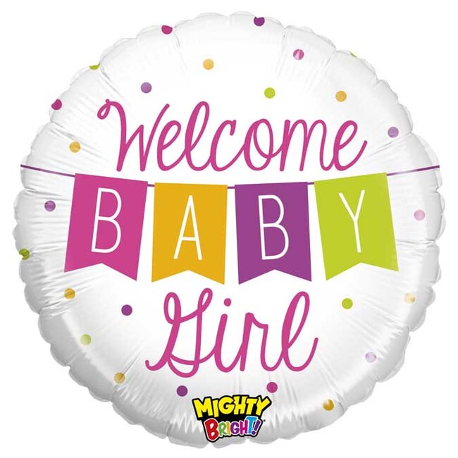 Fóliový balónek Welcome Baby Girl 53cm