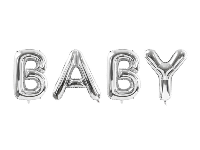 Levně Balónkový banner Baby stříbrný 262x86cm