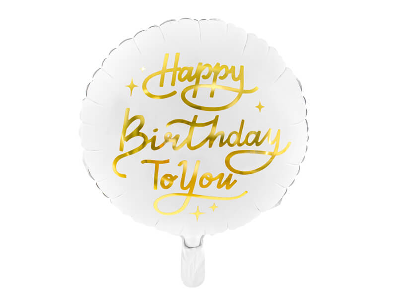 Fóliový balónek Happy Birthday To You bílý 35cm