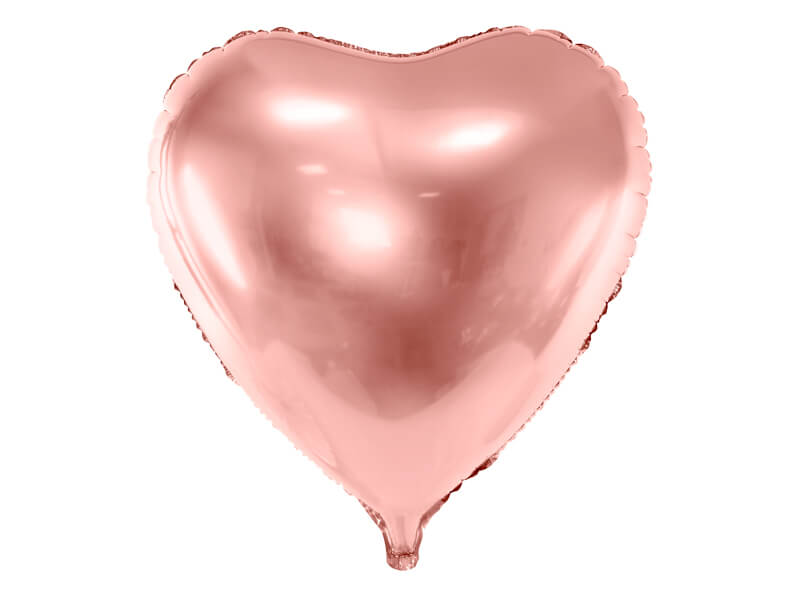 Levně Fólióvý balónek srdce růžove zlaté 72x73cm