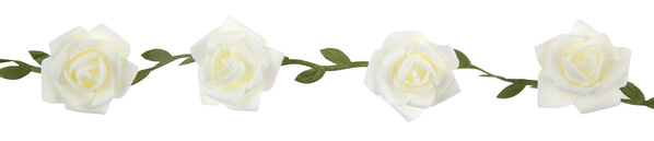 Levně Girlanda Bílé růže 50mmx120cm