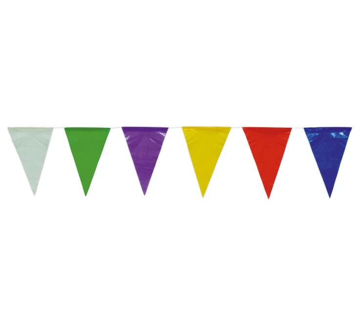Levně Girlanda vlaječek barevné 50m