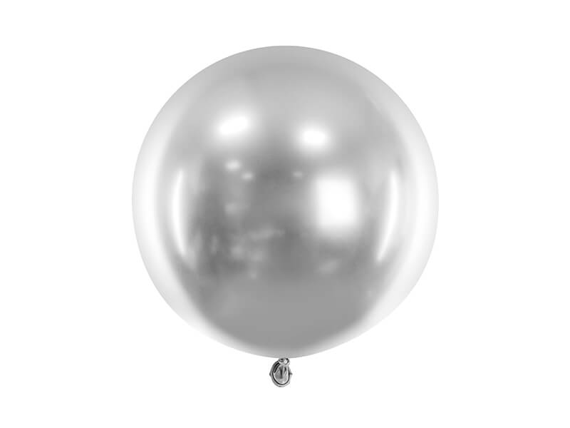 Levně Kulatý balónek metalický stříbrný 60cm