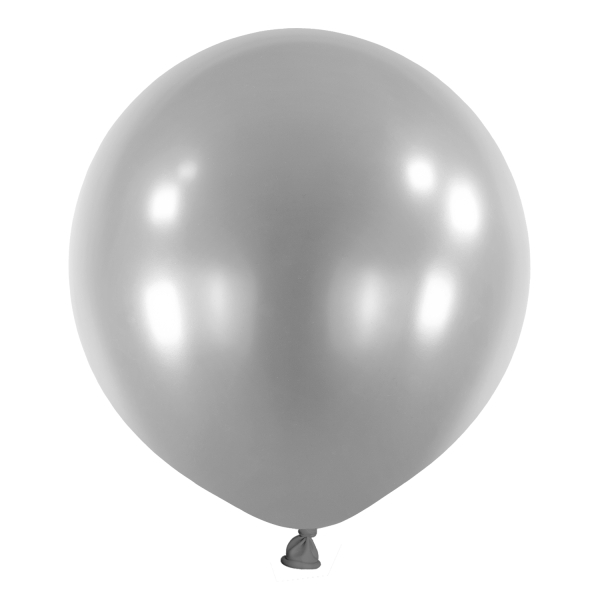 Levně Kulatý balónek stříbrný metalický 61cm 1ks
