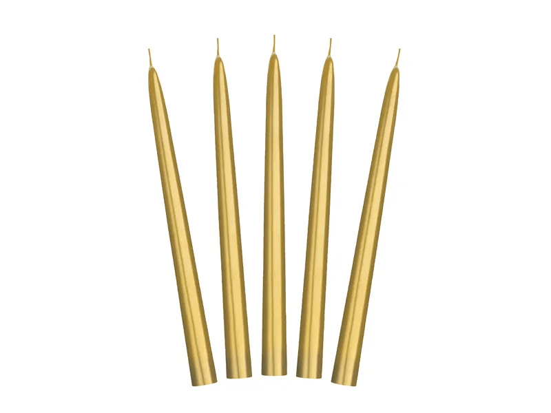 Levně Kónické svíčky zlaté 24cm 10ks