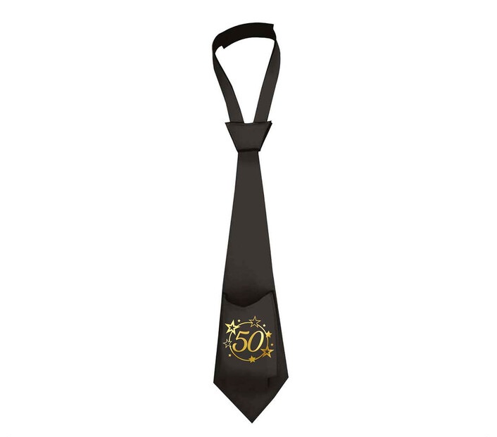 Kravata 50 černo-zlatá