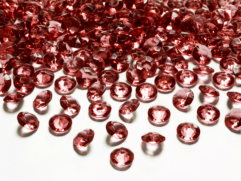 Krystalové diamanty červené 100ks