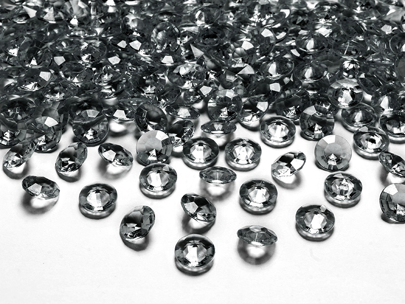 Krystalové diamanty stříbrné 100ks