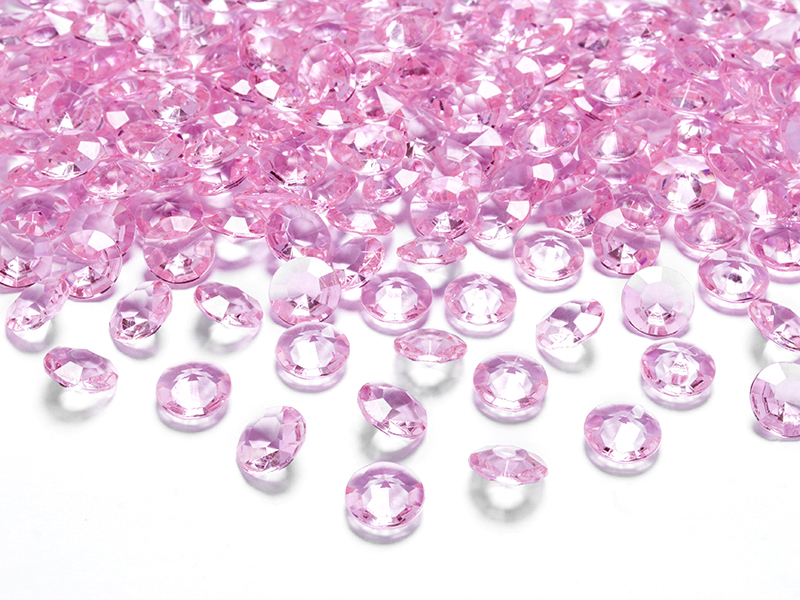 Krystalové diamanty světle růžové 100ks