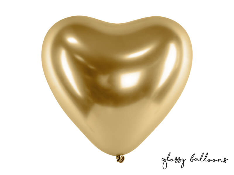 Levně Saténové balónky srdce zlaté 30cm 50ks
