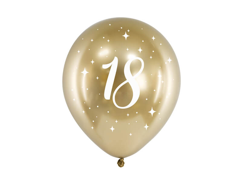 Levně Saténové balónky 18 zlaté 30cm 6ks