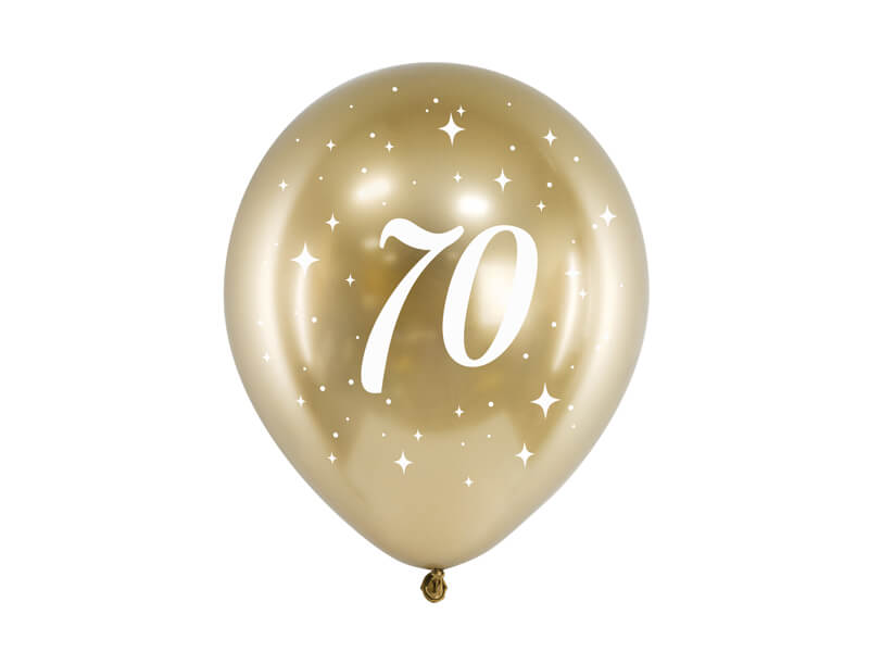 Levně Saténové balónky 70 zlaté 30cm 6ks