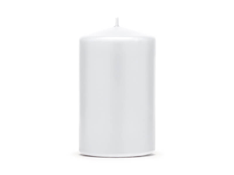 Válcové svíčky bílé matné 10cm 6ks