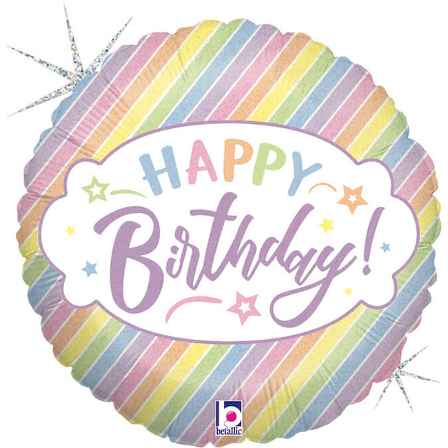 Levně Mini foliový balónek Happy Birthday pastelový 23cm