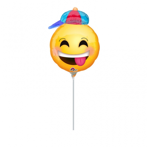 Levně Mini fóliový balónek Smiley with Hat 23cm