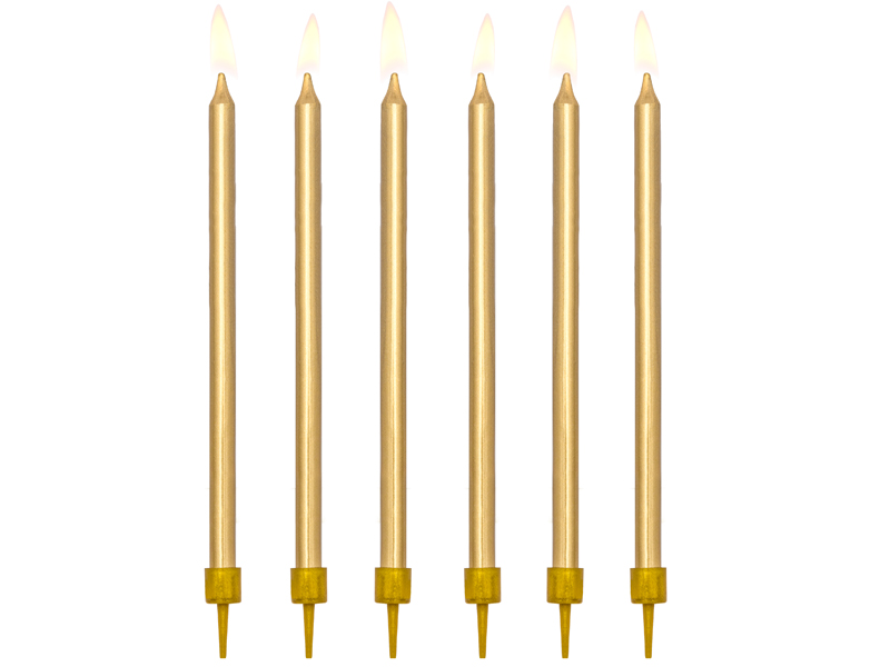 Narozeninové svíčky zlaté 12cm 12ks