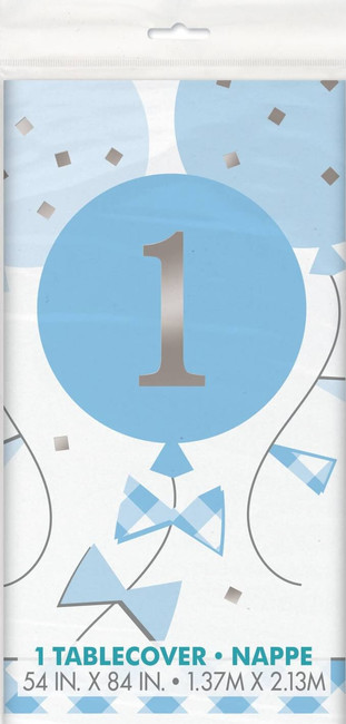 Levně Ubrus 1.narozeniny modro-bílý 137x213cm