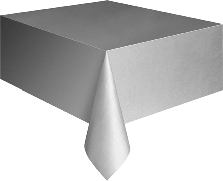Levně Ubrus plastový stříbrný 137 x 274cm