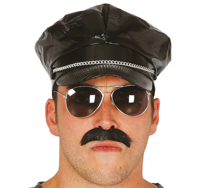 Pánská policejní čepice s černým odznakem