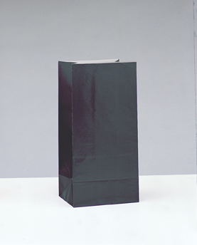 Levně Papírové sáčky černé 25cm 12ks