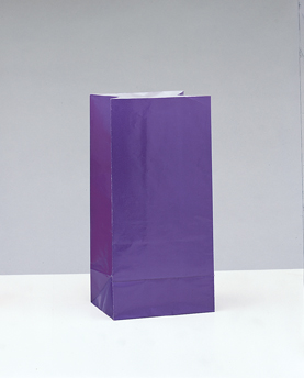 Levně Papírové sáčky purpurové 25cm 12ks