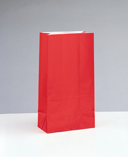 Papírové sáčky červené 25cm 12ks