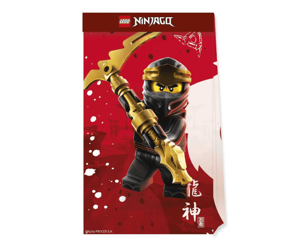 Levně Papírové Taštičky na dárky Lego Ninjago 24cm 4ks