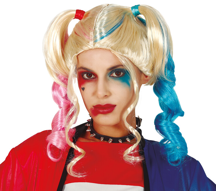 Levně Paruka Harley Quinn růžovo-modré