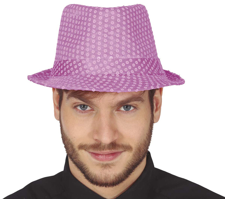 Levně Párty klobouk purpurový se třpytkami