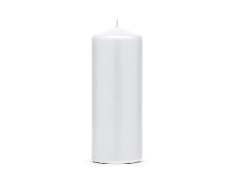 Válcová svíčka bíla matná 15x6cm