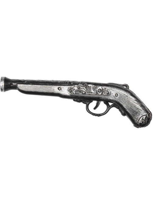 Levně Pirátská pistole stříbrná 25cm