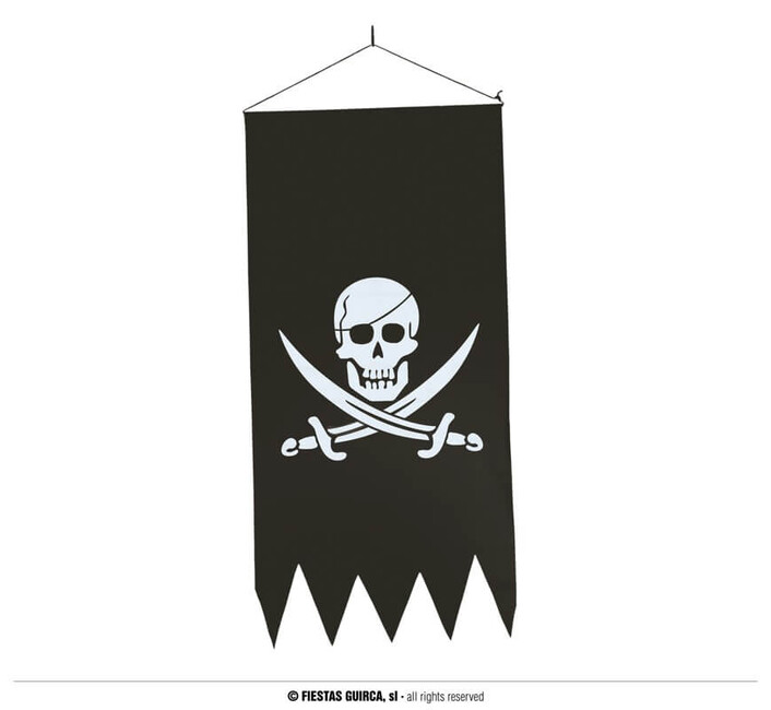 Levně Pirátská vlajka k zavěšení 43x86cm
