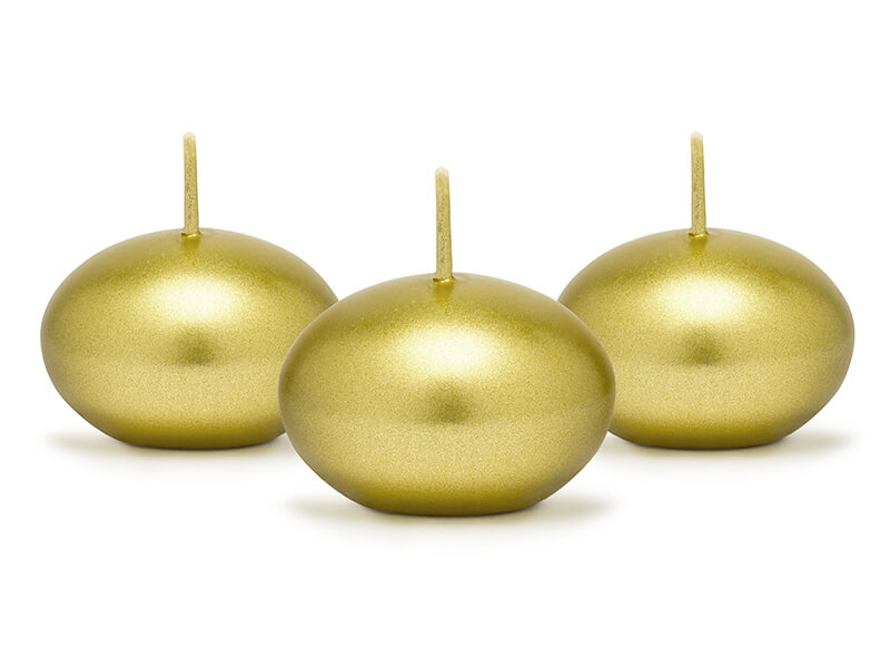 Plovoucí svíčky zlaté metalické 50ks 4cm