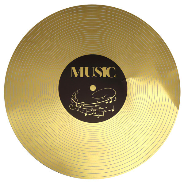 Podložka pod talíř Zlatá vinylová deska 34cm 6ks