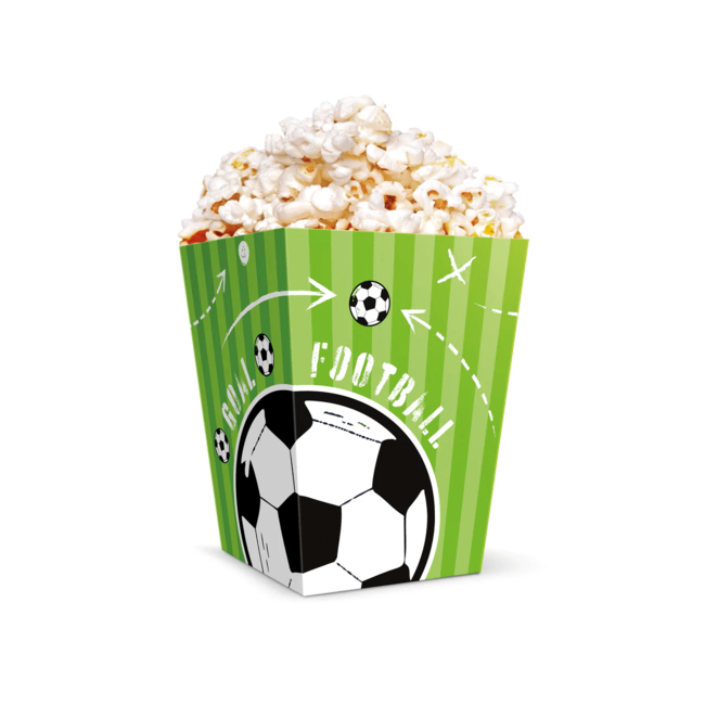 Levně Popcornové krabice Fotbal 6ks 12,5x8,5cm
