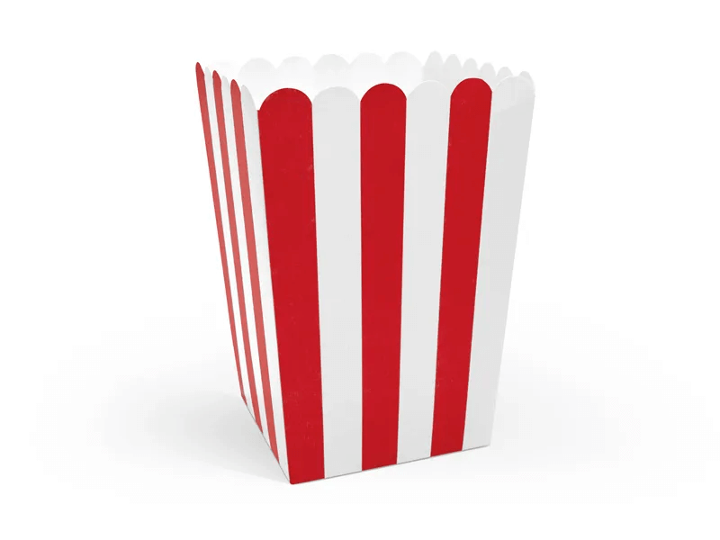 Levně Popcorn boxy klasik 6ks 7x7x12,5cm