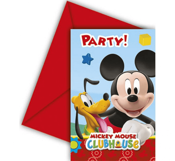 Levně Pozvánky Mickey Mouse 6ks
