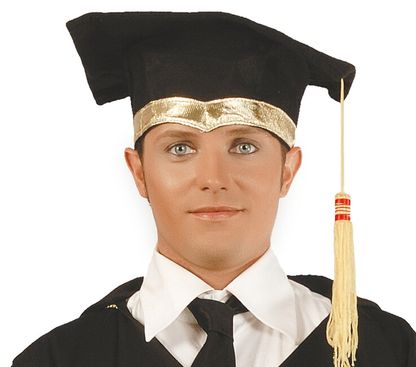 Absolventský klobouk černo-zlatý